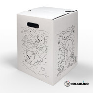 Hockolino | DIY-Ausmal-Papphocker | Polarwelt | 300x300x420 mm