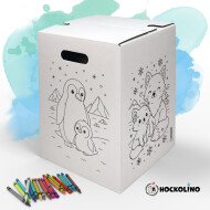 Hockolino | DIY-Ausmal-Papphocker | Polarwelt | 300x300x420 mm