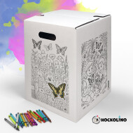 Hockolino | DIY- Coloring cardboard stool | Butterflies | 300x300x420 mm