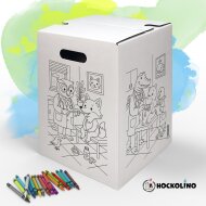Hockolino | DIY Coloring Cardboard Stool | Animal Clinic | 300x300x420 mm