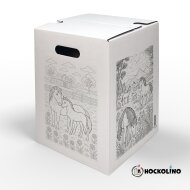 Hockolino | DIY Coloring Cardboard Stool | Horses | 300x300x420 mm