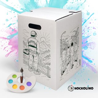 Hockolino | DIY Coloring Cardboard Stool | Urban Style | 300x300x420 mm