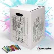 Hockolino | DIY Coloring Cardboard Stool | Urban Style | 300x300x420 mm