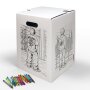 Hockolino | DIY Coloring Cardboard Stool | Urban Style | 300x300x420 mm