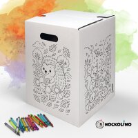Hockolino | DIY-Ausmal-Papphocker | Herbstzauber Wald | 300x300x420 mm