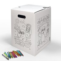 Hockolino | DIY-Ausmal-Papphocker | Herbstzauber Wald | 300x300x420 mm