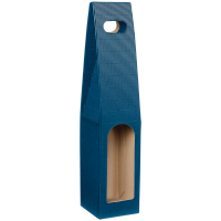 Eleganter Tragekarton mit Sichtfenster in Saphirblau...