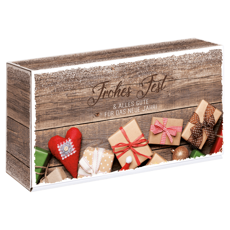 Präsentkarton Weihnachtswünsche - stabile & nachhaltige Verpackungslösung aus Wellpappe
