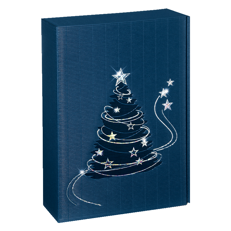 Präsentkarton - Lichterglanz Saphirblau - 3 x 0,75 l - 360 x 250 x 95