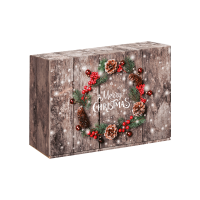Geschenkbox Weihnachtskranz - stabile & nachhaltige...