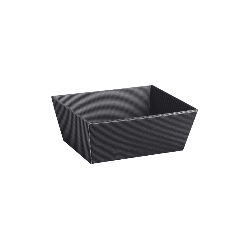 Präsentkorb Viereckig Anthrazit - stabile & nachhaltige Verpackungslösung aus Wellpappe