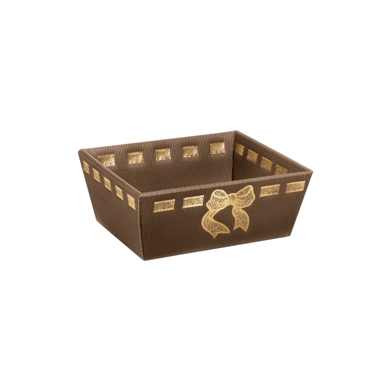 Präsentkorb Viereckig Exquisit - stabile & nachhaltige Verpackungslösung aus Wellpappe