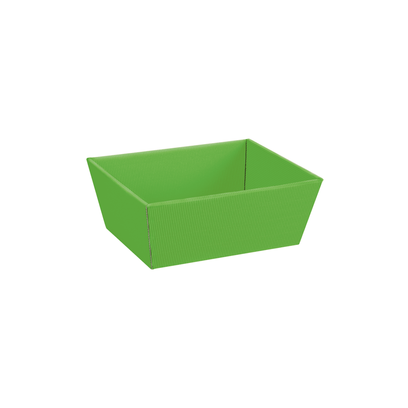 Präsentkorb Viereckig Hellgrün - stabile & nachhaltige Verpackungslösung aus Wellpappe