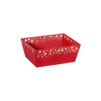 Präsentkorb Viereckig Sternenregen Rot - stabile...