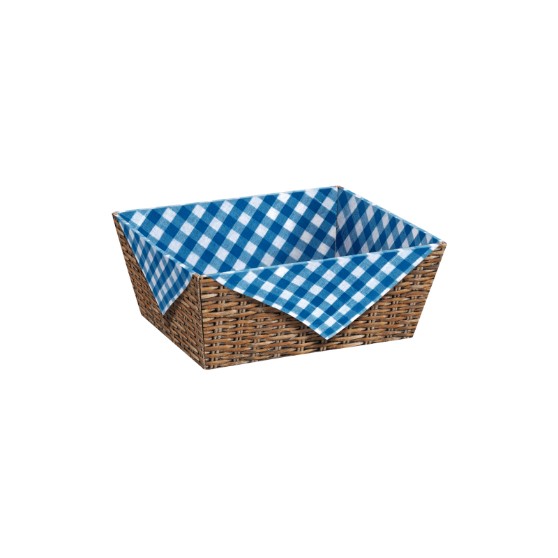 Präsentkorb Viereckig Brotzeit Blau - stabile & nachhaltige Verpackungslösung aus Wellpappe