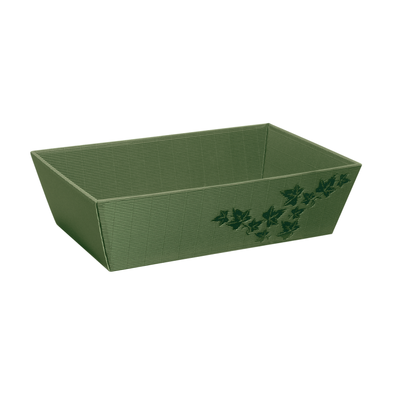 Präsentkorb Viereckig Efeu - stabile & nachhaltige Verpackungslösung aus Wellpappe