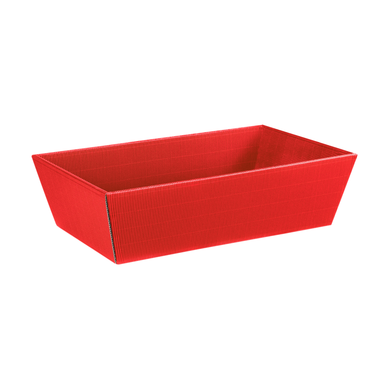Präsentkorb Viereckig Rot - stabile & nachhaltige Verpackungslösung aus Wellpappe