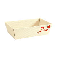 Präsentkorb Viereckig Herz Creme - stabile &...