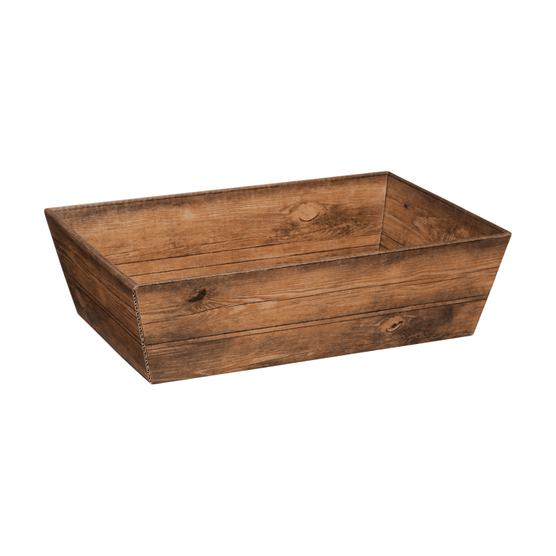 Präsentkorb Viereckig Vintage - stabile & nachhaltige Verpackungslösung aus Wellpappe