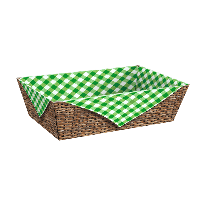 Präsentkorb Viereckig Brotzeit Grün - stabile & nachhaltige Verpackungslösung aus Wellpappe