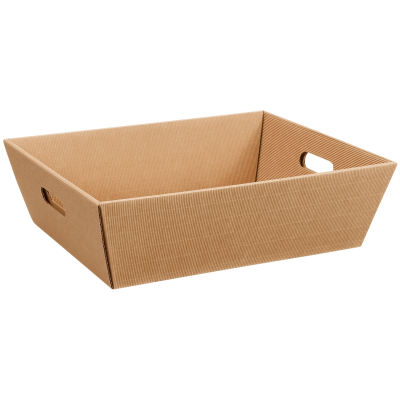 Präsentkorb Viereckig Natura - stabile & nachhaltige Verpackungslösung aus Wellpappe
