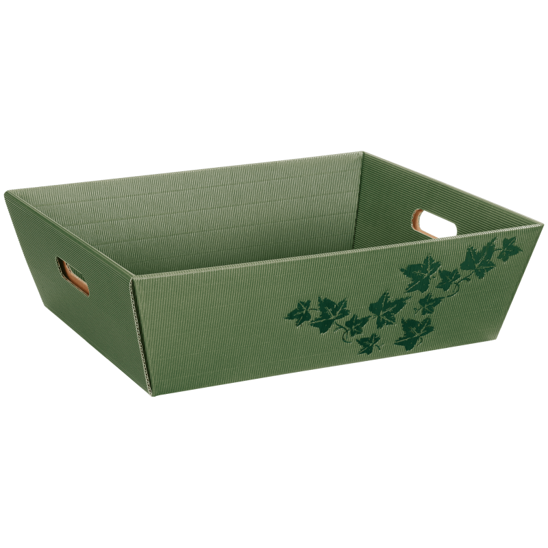 Präsentkorb Viereckig Efeu - stabile & nachhaltige Verpackungslösung aus Wellpappe