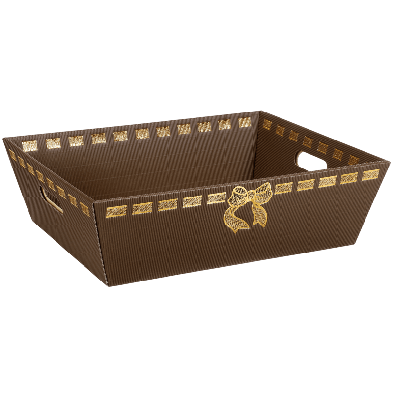 Präsentkorb Viereckig Exquisit - stabile & nachhaltige Verpackungslösung aus Wellpappe