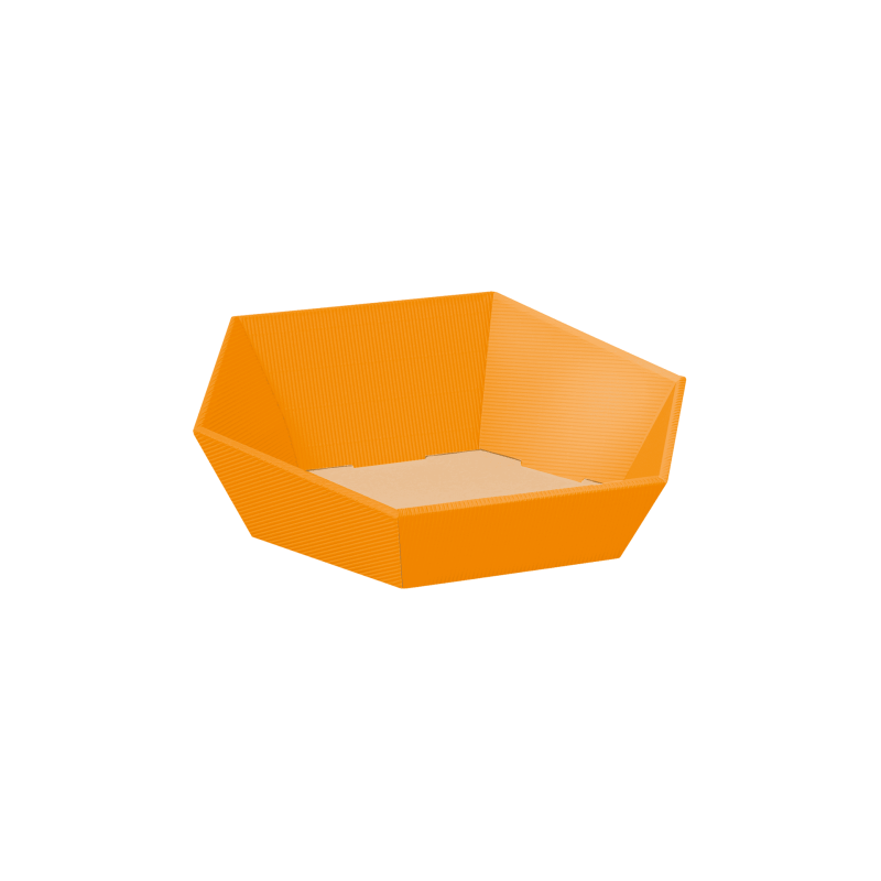 Präsentkorb Sechseckig Orange - stabile & nachhaltige Verpackungslösung aus Wellpappe