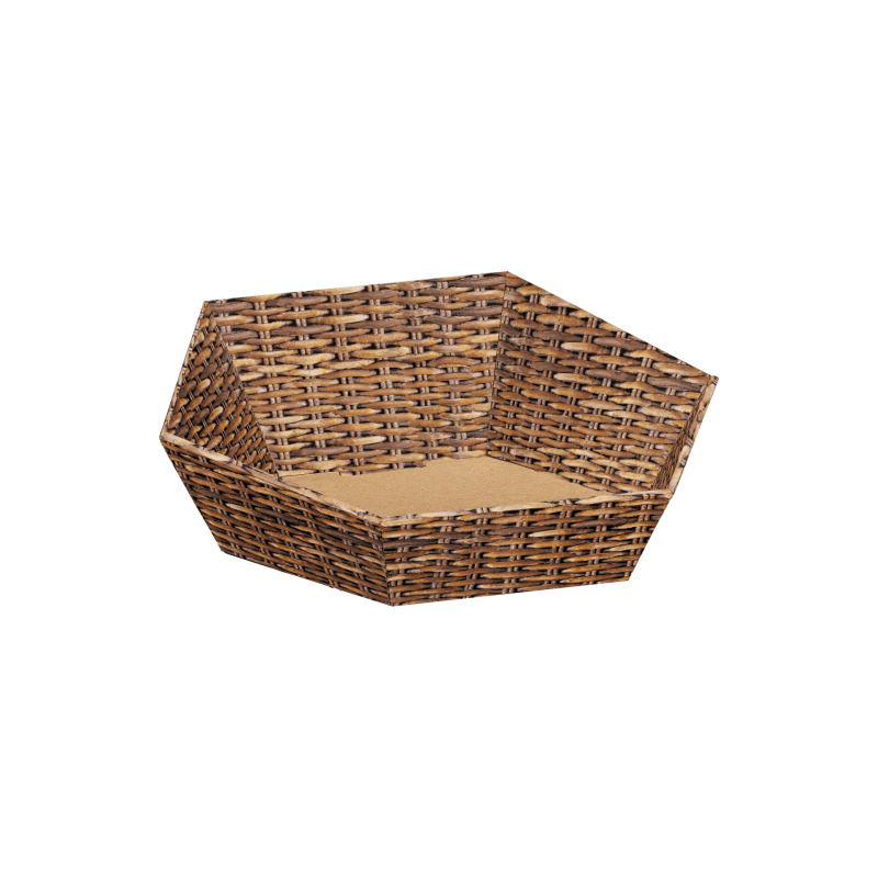 Präsentkorb Sechseckig Marché - stabile & nachhaltige Verpackungslösung aus Wellpappe