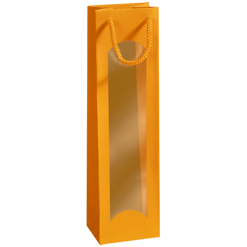 Papiertüte Orange - stabile Präsentverpackung mit Sichtfenster aus Papier