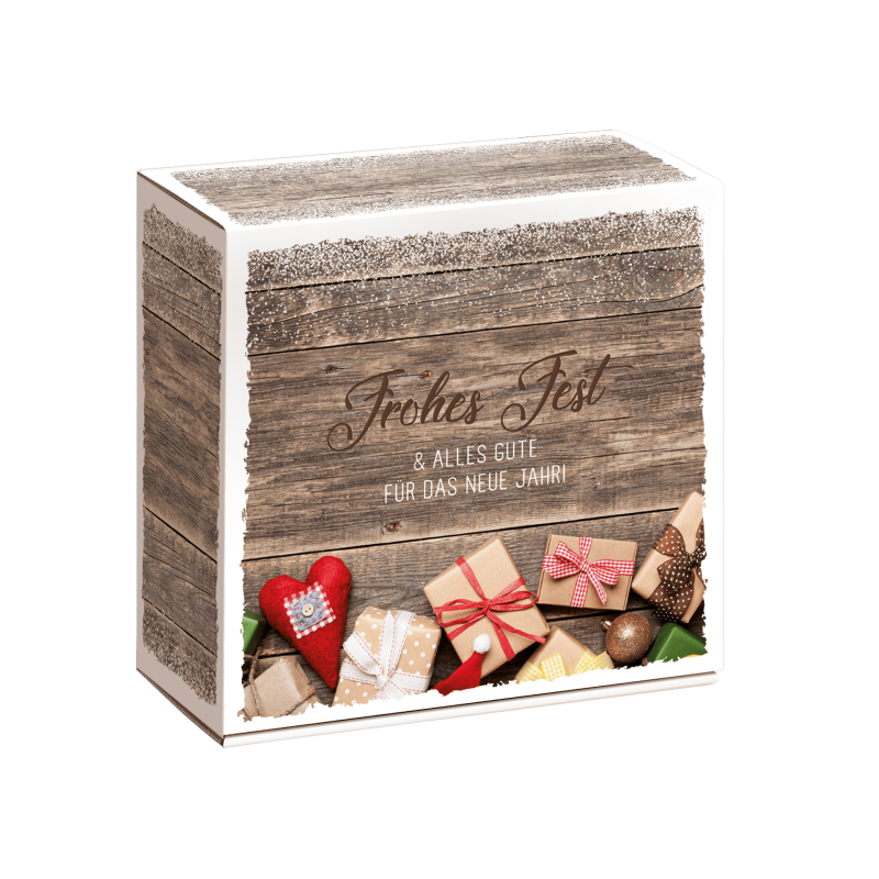 Geschenkbox Weihnachtswünsche - stabile & nachhaltige Verpackungslösung aus Wellpappe
