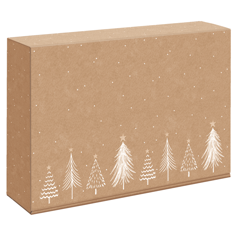 Präsentkarton Modern Christmas Natura - stabile & nachhaltige Verpackungslösung aus Wellpappe