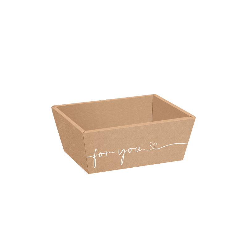 Präsentkorb Viereckig For You - stabile & nachhaltige Verpackungslösung aus Wellpappe