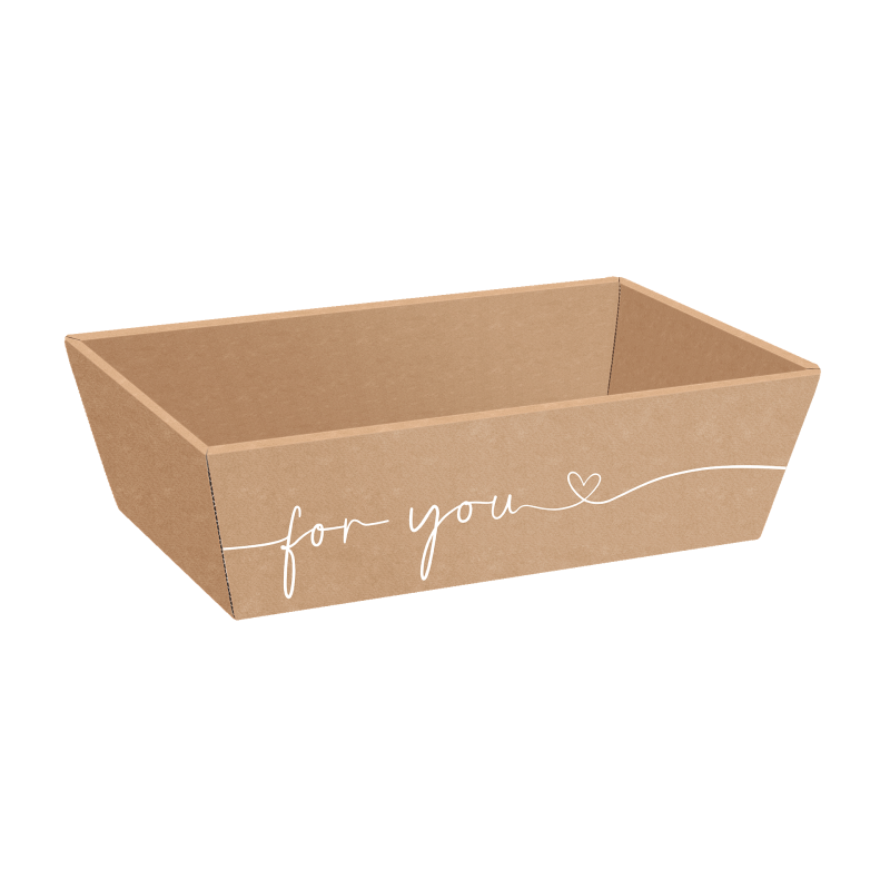 Präsentkorb Viereckig For You - stabile & nachhaltige Verpackungslösung aus Wellpappe