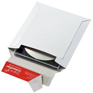 CD-Jewelcase-Versandtasche weiß | Vollpappe | 160 x 175 mm