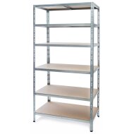 Galvanized metal heavy duty shelving 2200x900x600 mm - 6 shelves