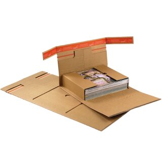 Wrap-around packaging center with safety tabs 310x220x-92 mm (DIN A4)