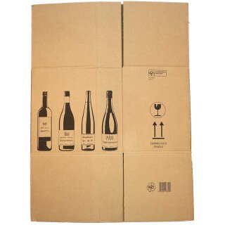 PREMIUM Flaschenkartons | 18 Flaschen 0,75 - 1 L | 628 x 305 x 368 mm