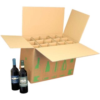 ECOLINE bottle cartons | 15 bottles 0.75 L | 524x305x368mm
