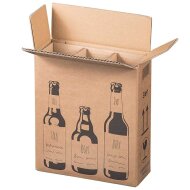 Shipping boxes BEER | 3 bottles 0.33 - 0.5 L | 255x88x288 mm