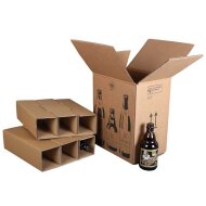 Versandkartons BIER | 6 Flaschen 0,33 - 0,5 L | 255x175x294 mm