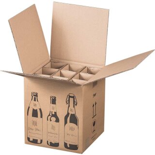Shipping boxes for beer | 9 bottles 0.33 - 0.5 L | 265 x 255 x 288 mm