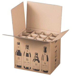 Shipping boxes BEER | 12 bottles 0.33 - 0.5 L | 353 x 255 x 288 mm