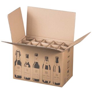 Versandkartons BIER | 15 Flaschen 0,33 - 0,5 L |...