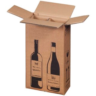 PREMIUM bottle cartons | 2 bottles 0.75 - 1 L | 204 x 108 x 368 mm