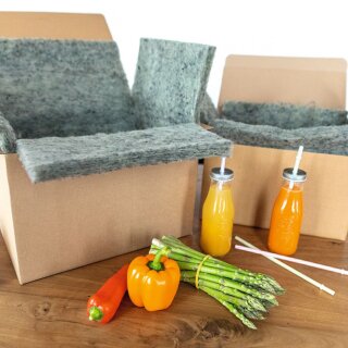 Folding boxes with fleece inlay | 400x300x250 mm | 30 litres