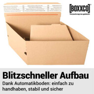 Automatic bottom cartons with tear open perforation 230x160x50 mm