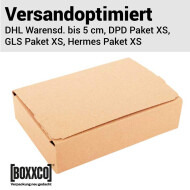 Automatic bottom cartons with tear open perforation 230x160x50 mm