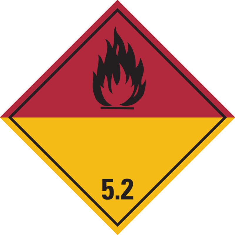 Gefahrgutetiketten | Stück Kl. 5.2 | Organische Peroxide, 100 mm