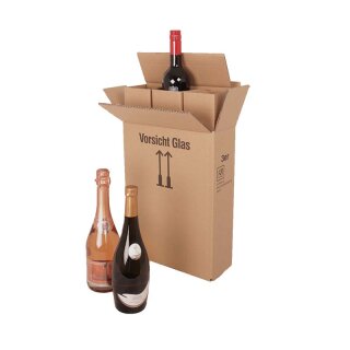 BOXXwell bottleshipping cartons | 3 bottles 0,75 - 1 l | 282x102x365 mm